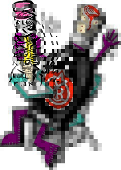 Illustration of a vinegar bottle student at a desk ready to learn.