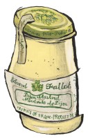 Illustration of a jar of Fallot Dijon mustard