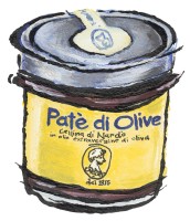 Jar of pate di olive black olive spread