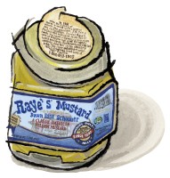 Jar of raye's yellow mustard