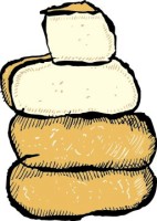 Stacked wheels of Brebis d'Ossau cheese