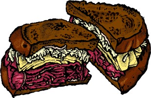 Pastrami reuben sandwich