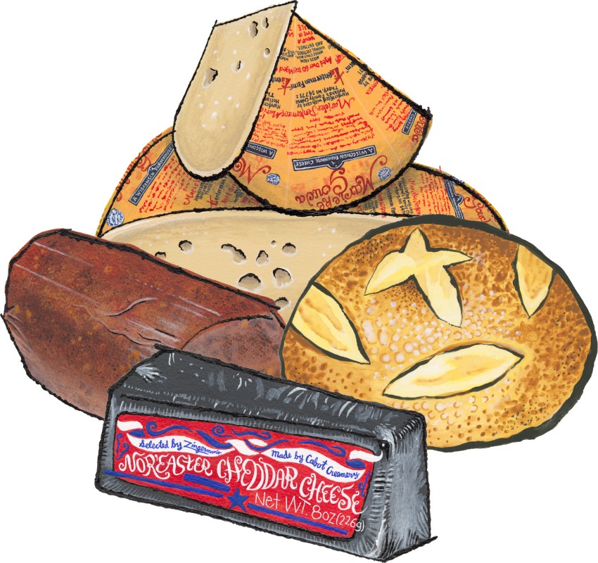 3 Cured Meats & Cheeses plus Bread Customizable Gift Box for sale. Buy