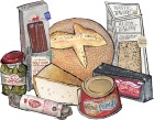 4 Cured Meats & Cheeses Party Spread Customizable Gift Box