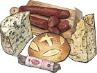 4 Cured Meats & Cheeses plus Bread Customizable Gift Box