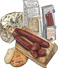 4 Cured Meats & Cheeses plus Crackers Customizable Gift Box