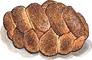 Braided Moroccan challah loaf