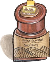 Illustration of a jar of Nocciola hazelnut & cocoa spread
