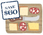 Spring Sale 4 Cured Meats & Cheeses plus Bread Custom Gift Box