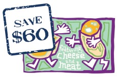 Spring Sale 4 Cured Meats & Cheeses plus Crackers Custom Gift Box